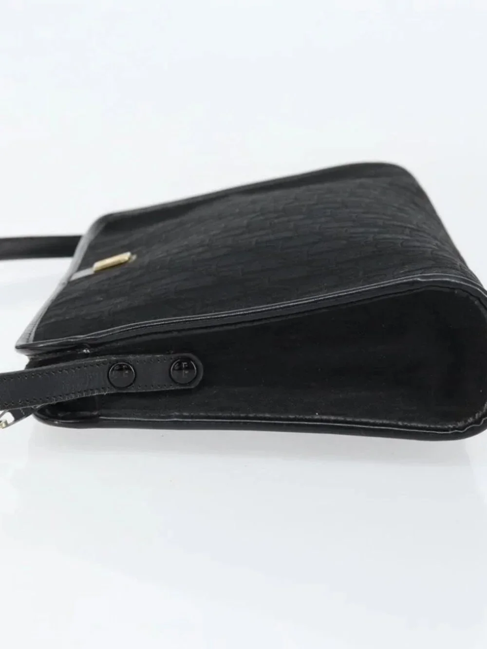 Christian Dior Trotter Canvas Shoulder Bag Black Gold - Picture 4 of 16